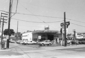 1969; Photograph shows Iberica Garage and Northland Cafe.