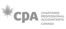 CPA Chartered Professional Accountants Canada logo in grey