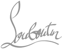 Christian Louboutin script logo in grey