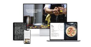 Joey Restaurants ebook shown on desktop monitor, laptop, iphone and tablet